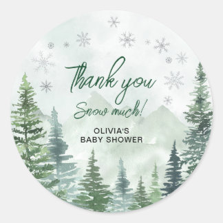 Baby it's Cold Outside Baby Shower Thank you Classic Round Sticker