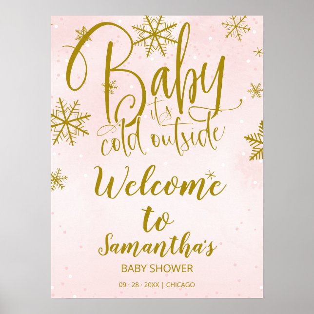 Baby It's Cold Outside Baby Shower Welcome Sign (Front)