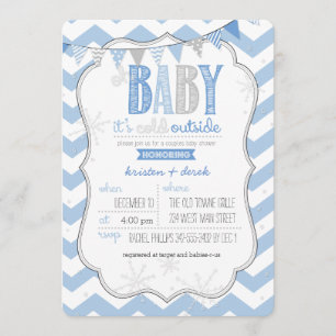 Baby It's Cold Outside Blue Couples Shower Invite