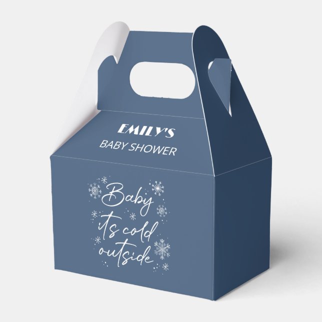 Baby It's Cold Outside Blue Favor Box (Front Side)