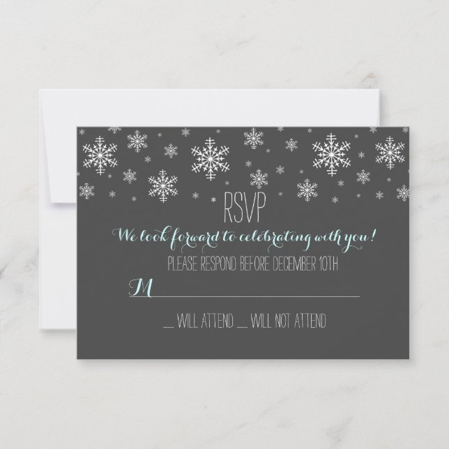 Baby it's Cold Outside Blue RSVP (Front)