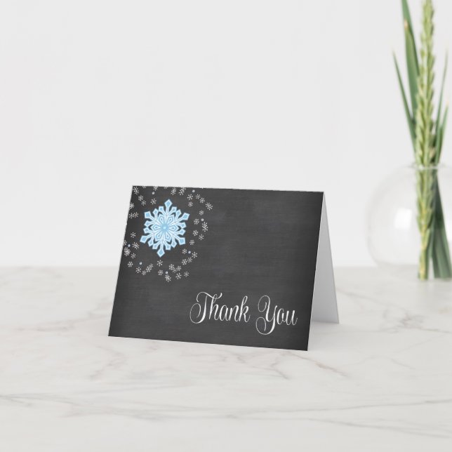 Baby It's Cold Outside Blue Snowflakes Thank You (Front)