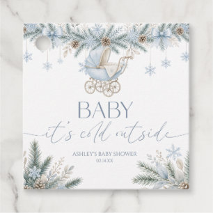 Baby It's Cold Outside Blue Winter Baby Shower Favour Tags