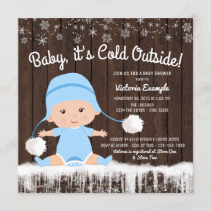 Baby its Cold Outside Boy Baby Shower Invitation