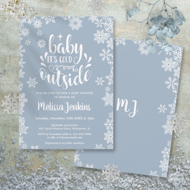 Baby It's Cold Outside Boy Winter Baby Shower Invitation (Baby It's Cold Outside Boy Winter Baby Shower Invitation)