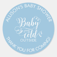 Baby It's Cold Outside Boys Shower Favour Sticker