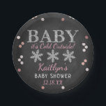 Baby It's Cold Outside Boys Winter Baby Shower Paper Plate<br><div class="desc">Celebrate in style with these trendy baby shower paper plates. The design is easy to personalize with your own wording and your family and friends will be thrilled when they see these fabulous party plates.</div>