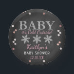 Baby It's Cold Outside Boys Winter Baby Shower Paper Plate<br><div class="desc">Celebrate in style with these trendy baby shower paper plates. The design is easy to personalize with your own wording and your family and friends will be thrilled when they see these fabulous party plates.</div>