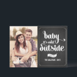 Baby It's Cold Outside Chalkboard Christmas Photo Holiday Card<br><div class="desc">Baby,  It's Cold Outside | Send your holiday wishes to friends and family with this customizable Christmas card. This holiday card features modern calligraphy. Personalize by adding your details. This photo Christmas card is available in other colours and cardstock. Matching items are available.</div>