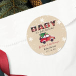Baby It's Cold Outside | Christmas Baby Shower Classic Round Sticker<br><div class="desc">Celebrate in style with these trendy baby shower stickers. The design is easy to personalize with your own wording and your family and friends will be thrilled when they see these fabulous stickers.</div>