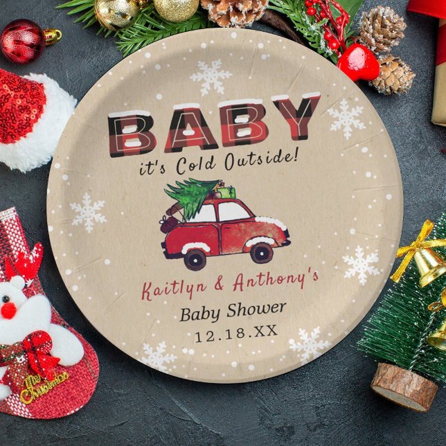 Baby It's Cold Outside | Christmas Baby Shower Paper Plate (Creator Uploaded)