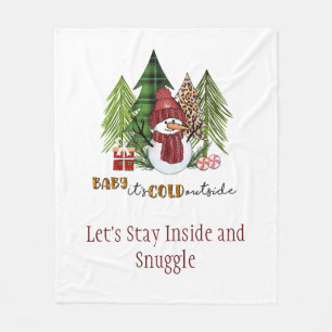 Baby It's Cold Outside Christmas Personalized Fleece Blanket