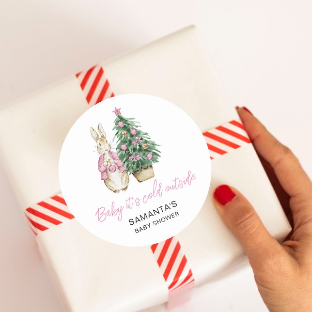 Baby it's cold outside classic round sticker (Creator Uploaded)