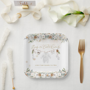Baby Its Cold Outside Clothest Line Baby Shower Paper Plate