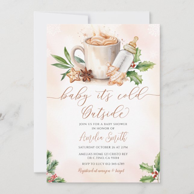 Baby It's Cold Outside Cozy Winter Baby Shower Invitation (Front)