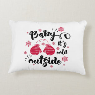 Baby its cold outside cute mittens winter decorative pillow