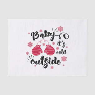 Baby its cold outside cute mittens winter tissue paper