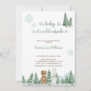 Baby It's Cold Outside Cute Winter Baby Shower  Invitation