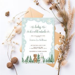 Baby It's Cold Outside Cute Winter Baby Shower  Invitation