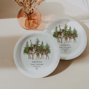 Baby It's Cold Outside Deer Baby Shower Paper Plate