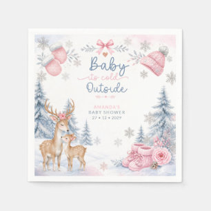 Baby Its Cold Outside Deer Woodland Baby Shower Napkin