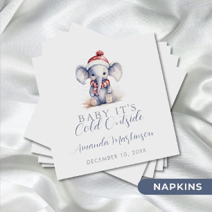 Baby it's cold outside elephant christmas shower  napkin