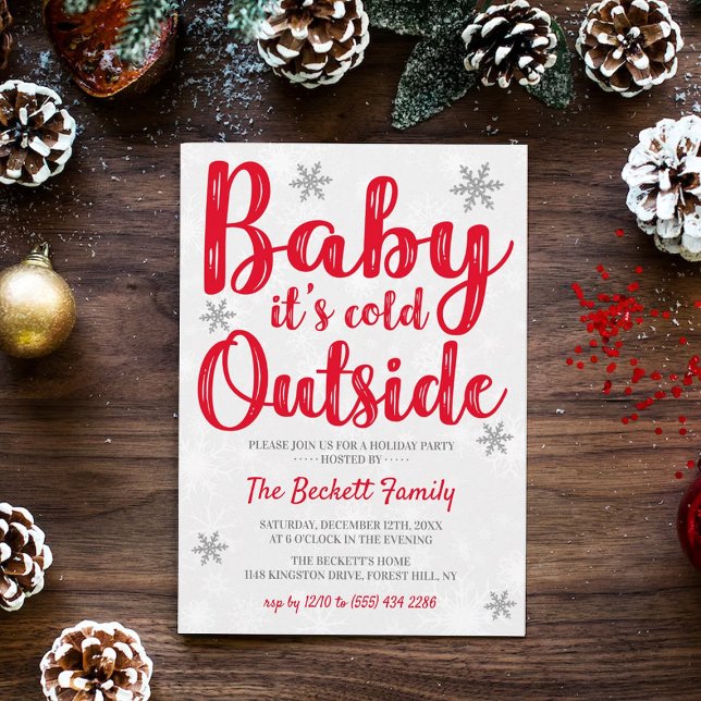 Baby It's Cold Outside | Festive Christmas Party Invitation (Creator Uploaded)