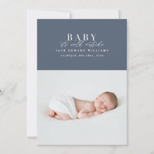 Baby it's cold outside first Christmas photo Holiday Card