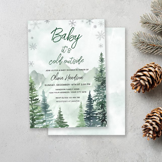 Baby its cold outside Gender neutral baby shower Invitation (Creator Uploaded)