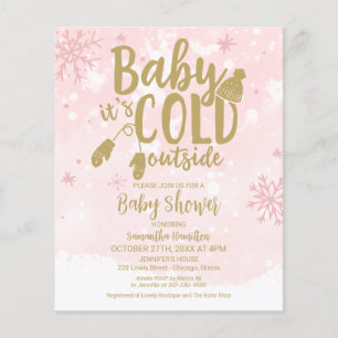 Baby It's Cold Outside Girl Baby Shower Invitation