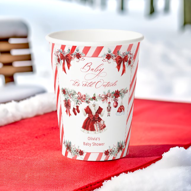  Baby Its Cold Outside Girl Baby Shower Paper Cups (Creator Uploaded)