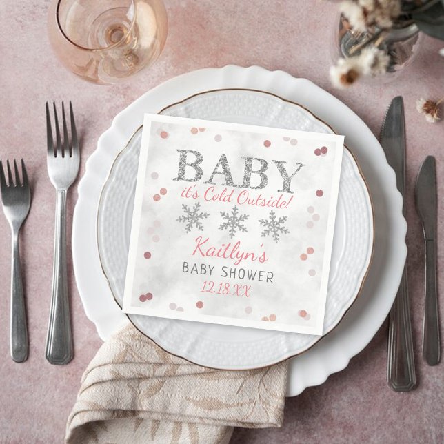 Baby It's Cold Outside Girls Winter Baby Napkin (Creator Uploaded)