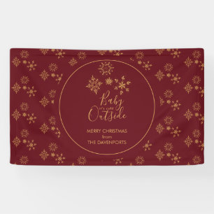 Baby it's Cold Outside Golden Snowflakes Banner