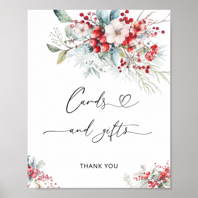 Baby it's Cold Outside Greenery  Cards and Gifts Poster (Front)