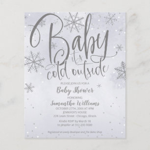 Baby It's Cold Outside Grey Baby Shower Invitation