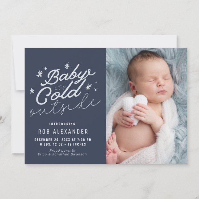 BABY ITS COLD OUTSIDE | holiday birth announcement (Front)