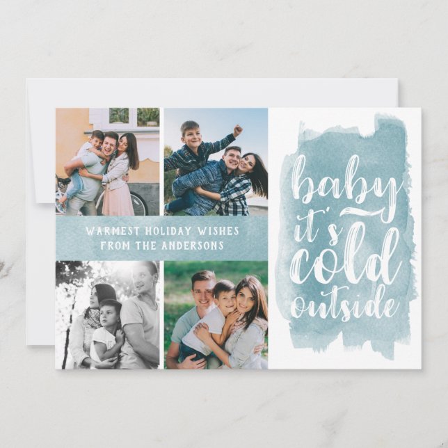 Baby It's Cold Outside Holiday Photo Collage (Front)
