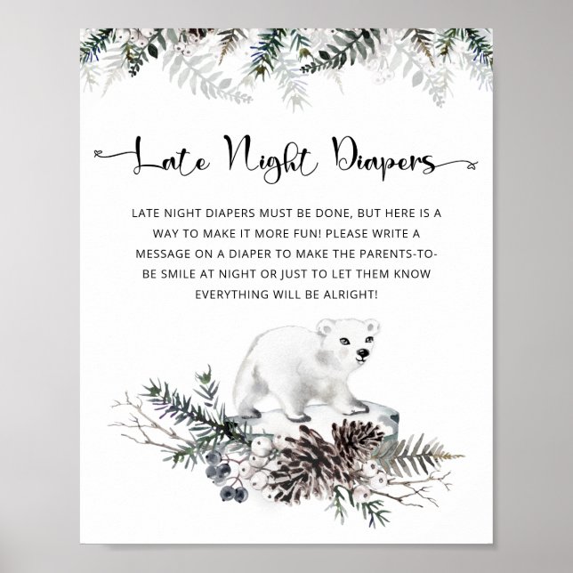Baby its cold outside Late night diapers game  Poster (Front)