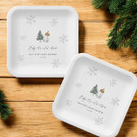 Baby It's Cold Outside Mountain Winter Baby Shower Paper Plate<br><div class="desc">Baby It's Cold Outside Mountain Winter Baby Shower Paper Plates</div>