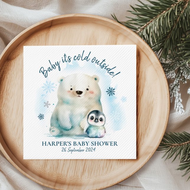 Baby It's Cold Outside  Napkin (Get ready to turn up the coolness at your winter baby shower.)