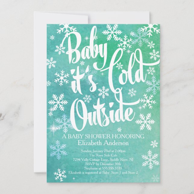 Baby It's Cold Outside Neutral Winter Baby Shower Invitation (Front)