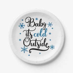 baby its cold outside paper plate