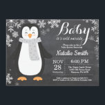 Baby its Cold Outside Penguin Baby Shower Invitation<br><div class="desc">Baby its Cold Outside Penguin Baby Shower Invitationn. Boy or Girl Baby Shower Invitation. Baby Penguin. Winter Holiday Baby Shower Invite. Grey and White Snowflakes. Chalkboard Background. For further customization,  please click the "Customize it" button and use our design tool to modify this template.</div>