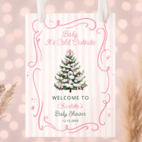 Baby It's Cold Outside Pink Baby Shower Welcome
