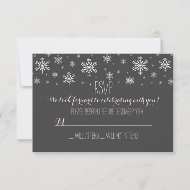Baby it's Cold Outside Pink RSVP Invitation (Front)
