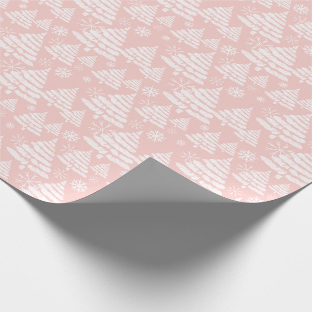 Baby It's Cold Outside Pink Winter Christmas Scene Wrapping Paper (Corner)