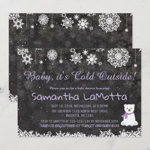 Baby Its Cold Outside polar bear Baby Shower Invitation