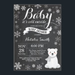 Baby Its Cold Outside Polar Bear Baby Shower Invitation<br><div class="desc">Baby Its Cold Outside Polar Bear Winter Baby Shower Invitation. Boy or Girl Baby Shower Invitation. Winter Holiday Baby Shower Invite. White Snowflakes. Snowman and Chalkboard Background. For further customization,  please click the "Customize it" button and use our design tool to modify this template.</div>