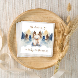 Baby it's cold outside Polar Bear Baby Shower Napkin