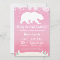 Baby its Cold Outside Polar Bear Girl Baby Shower